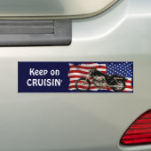 Amerikaanse vlag, Motorfiets, Motorfiets Bumpersticker (Op auto)