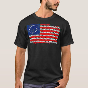 Amerikaanse vlag motorfiets T-shirt
