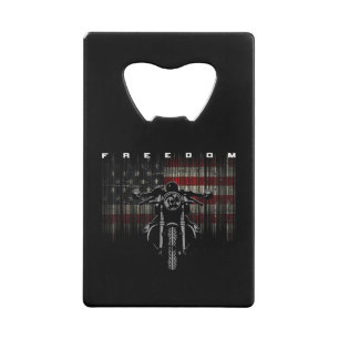 Amerikaanse Vlag Motorfiets Vrijheid Kredietkaart Flessenopener
