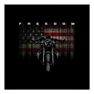 Amerikaanse Vlag Motorfiets Vrijheid Perfect Poster