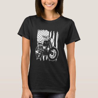 Amerikaanse vlag-motorrijwieler Rider T-shirt