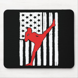 Amerikaanse Vlag Muay Thai Thema Grafisch Ontwerp Muismat