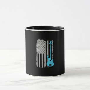 Amerikaanse vlag-muzikant met elektrische bas mok