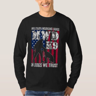 Amerikaanse vlag MWD K9 officier militaire werkpol T-shirt