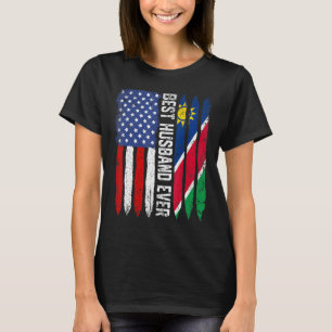 Amerikaanse vlag Namibië vlag Beste man ooit beroe T-shirt