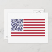 Amerikaanse vlag National Anthem QR Code Briefkaart (Voorkant / Achterkant)