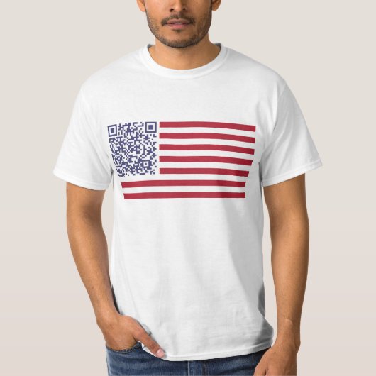 Amerikaanse vlag National Anthem QR Code T-shirt (Voorkant)