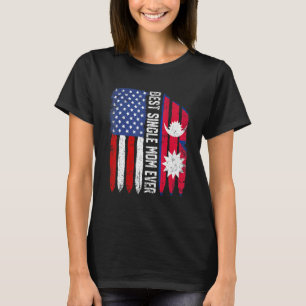 Amerikaanse vlag Nepal vlag Beste enkele mam ooit T-shirt