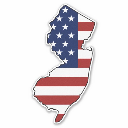 Amerikaanse vlag New Jersey Sticker (Voorkant)