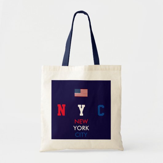 Amerikaanse vlag New York, gepersonaliseerde initi Tote Bag (Voorkant)