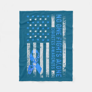 Amerikaanse Vlag Niet Alleen Vechtend Tegen Diabet Fleece Deken