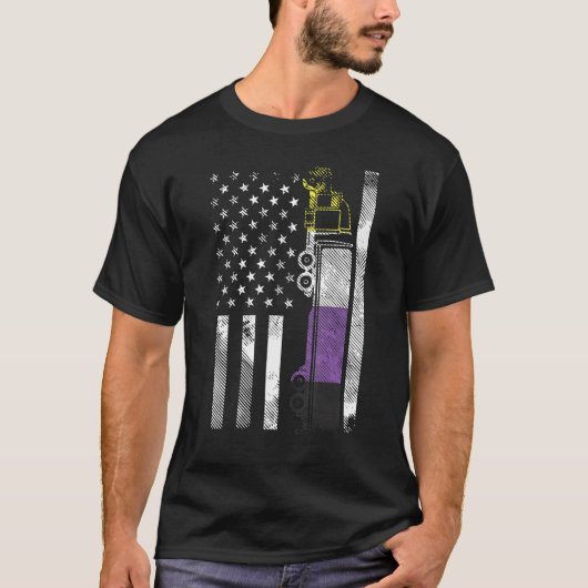 Amerikaanse vlag : niet binair Enby nb Pride Fla T-shirt (Voorkant)