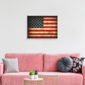 Amerikaanse vlag noodlijdend canvas afdruk (Insitu (Woonkamer))