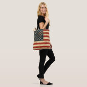 Amerikaanse vlag  noodlijdend tote bag (Op model)