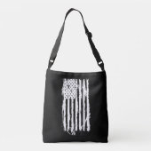 Amerikaanse vlag noodlijdend wit crossbody tas (Achterkant)