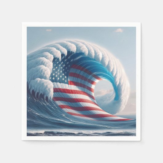 Amerikaanse vlag Ocean Wave Servet (Voorkant)