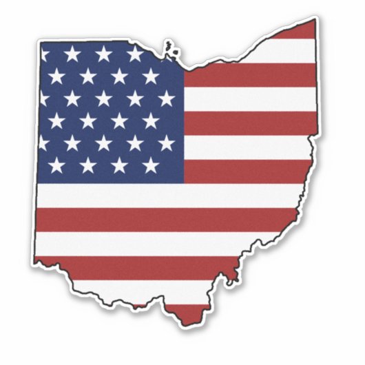 Amerikaanse vlag Ohio Sticker (Voorkant)