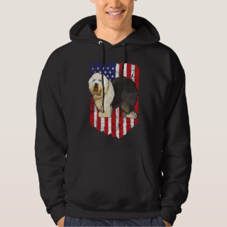 Amerikaanse Vlag Old English Sheepdog 4 juli VS Hoodie