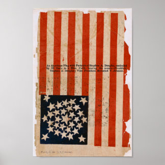 Amerikaanse vlag onbewerkte  foto's rustieke USA Poster