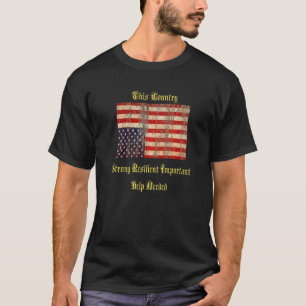 Amerikaanse vlag ondersteboven T-shirt