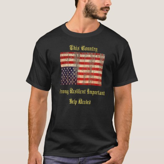 Amerikaanse vlag ondersteboven T-shirt (Voorkant)