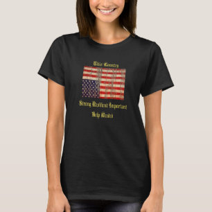 Amerikaanse vlag ondersteboven T-shirt