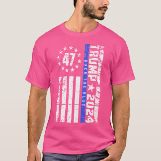 Amerikaanse vlag ontwerp Trump 2024 - 47 Back The  T-shirt