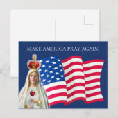 Amerikaanse vlag Onze Vrouwe Fatima Briefkaart (Voorkant / Achterkant)
