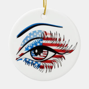 Amerikaanse vlag oog, Patriottische Sublimatie Cli Keramisch Ornament