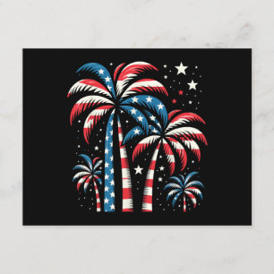 Amerikaanse vlag op 4 juli informatiekaartje