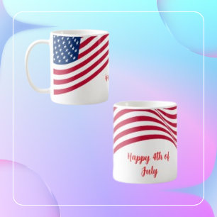 Amerikaanse vlag op 4 juli koffiemok