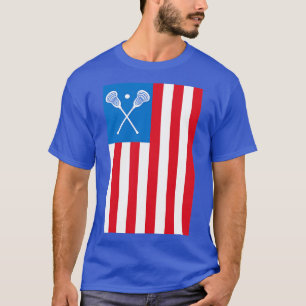 Amerikaanse vlag op 4 juli Lacrosse Helmet Stic T-shirt