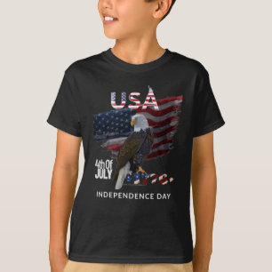 Amerikaanse vlag op 4 juli: Onafhankelijkheidsdag T-shirt