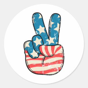 Amerikaanse vlag op 4 juli Patrioti Ronde Sticker