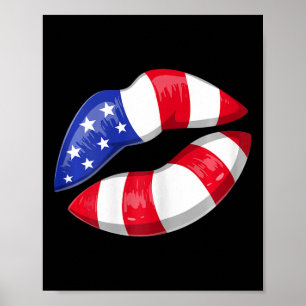 Amerikaanse vlag op 4 juli patriottisch poster