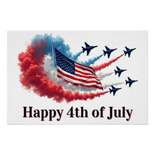 Amerikaanse vlag op 4 juli perfect poster