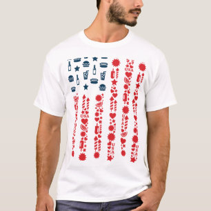 amerikaanse vlag op 4 juli picknick t-shirt