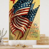 Amerikaanse vlag op 4 juli poster (Keuken)