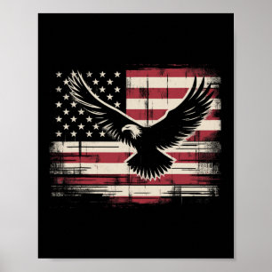 Amerikaanse vlag op 4 juli poster