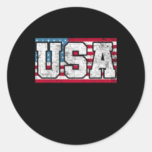 Amerikaanse vlag op 4 juli ronde sticker