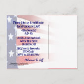 Amerikaanse vlag op 4 juli uitnodiging briefkaart (Achterkant)