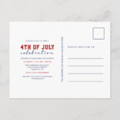Amerikaanse vlag op 4 juli Uitnodiging Briefkaart (Achterkant)