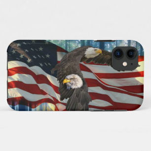 Amerikaanse vlag op Bald Eagle iPhone 11 Hoesje