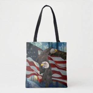 Amerikaanse vlag op Bald Eagle Draagtas