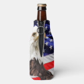 Amerikaanse vlag op Bald Eagle Flesjeskoeler (Fles Achterkant)