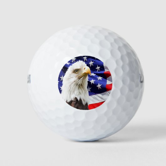 Amerikaanse vlag op Bald Eagle Golfballen (Voorkant)
