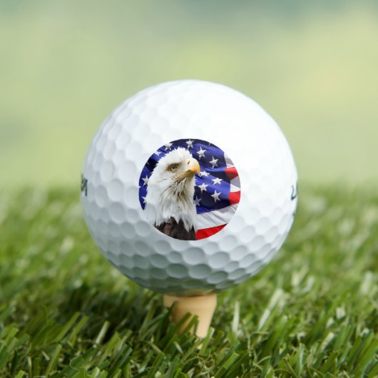 Amerikaanse vlag op Bald Eagle Golfballen (Insitu Shirt)