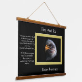 Amerikaanse vlag op Bald Eagle Hangend Wandkleed (Gebogen)