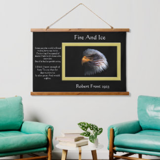 Amerikaanse vlag op Bald Eagle Hangend Wandkleed