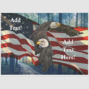 Amerikaanse vlag op Bald Eagle Tissuepapier